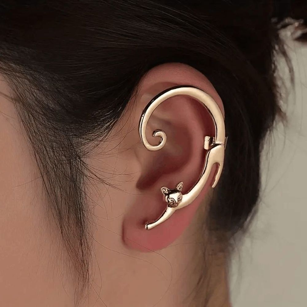 GOLD CAT EAR CRAWLER EAR JACKET EAR CUFF EAR HUGGER